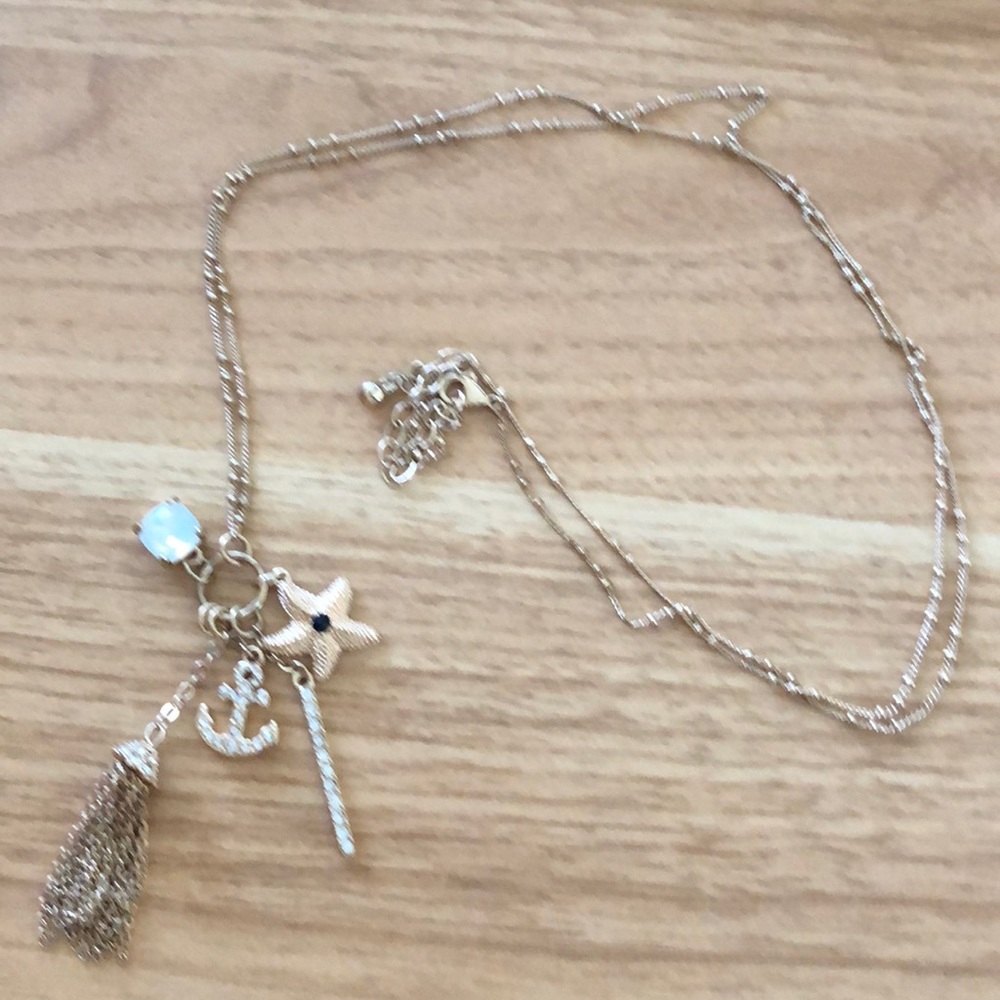 Gold Statement necklace anchor starfish
